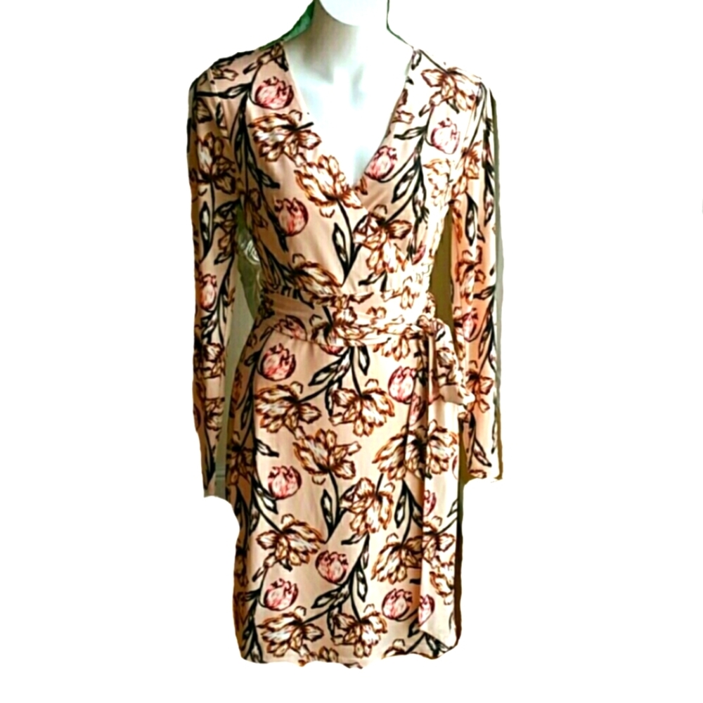 Lark & Ro Floral Wrap Dress Size Extra Small Petite Tall